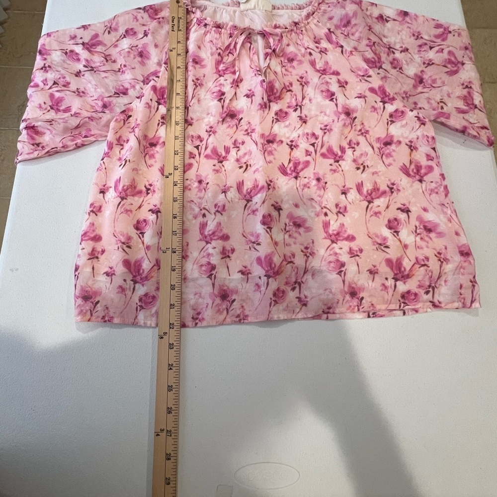 MELLÓDAY Floral Pink Women's Top M NWOT - Picture 9 of 10